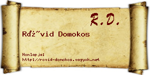 Rövid Domokos névjegykártya